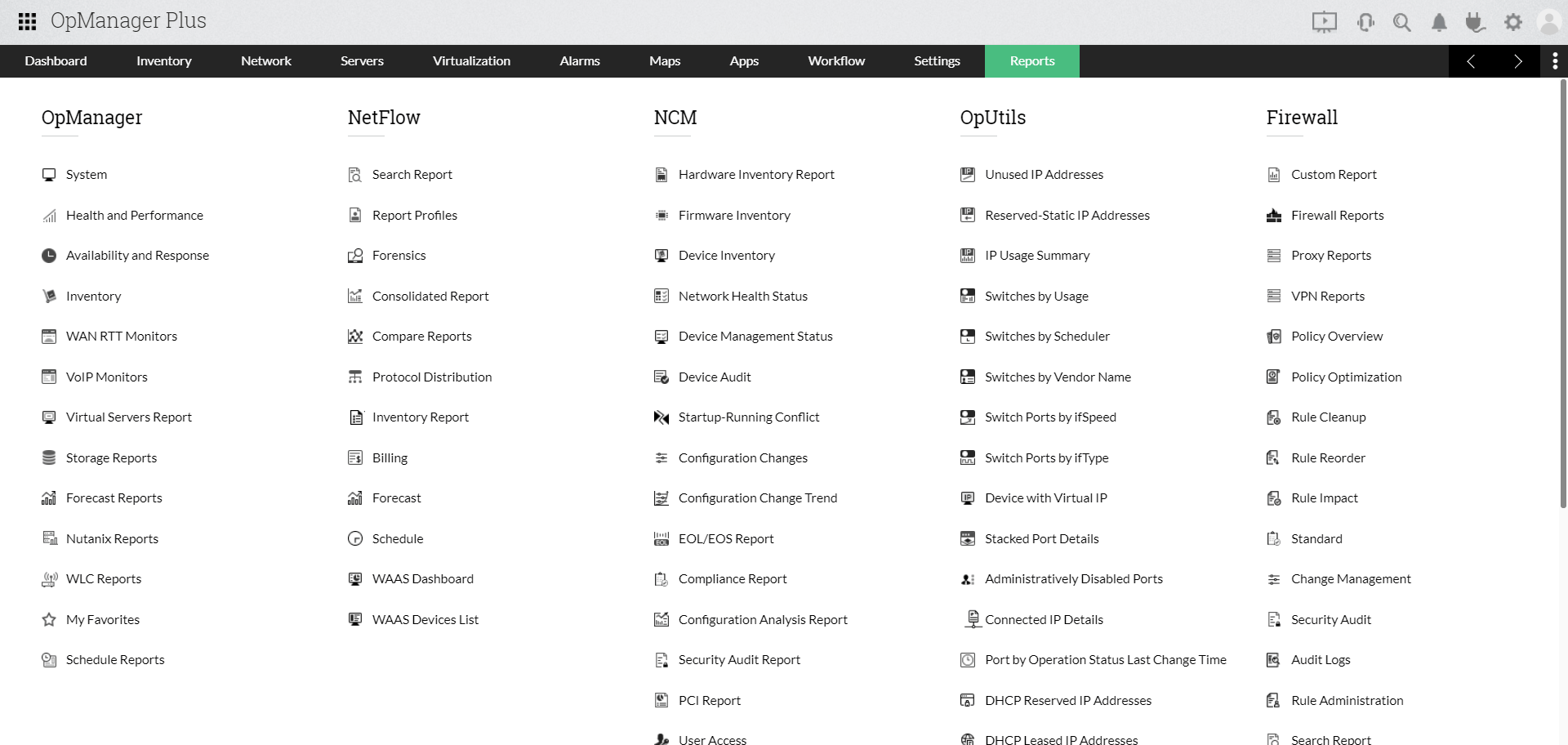 IT Operations Management (ITOM) - ManageEngine OpManager Plus